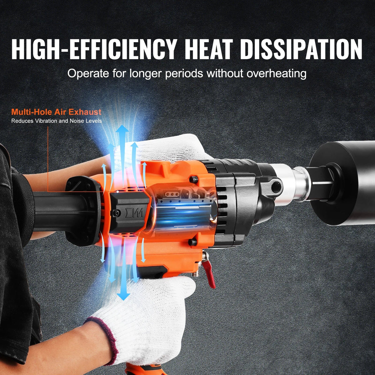 Core Drill Machine 0.8-6.3in Drilling Diameter Handheld Diamond Core Drill Rig  Wet Dry Use For Drilling Concrete Mixing