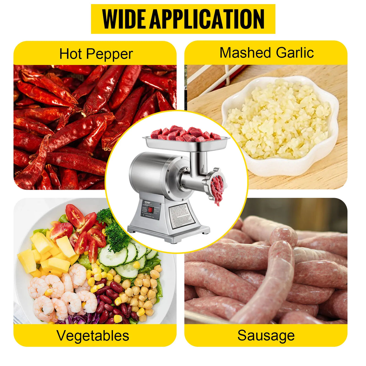 Electric Meat Mincer Chopper 122 Kg/H 250 KG/H Heavy Duty Food Processors Kitchen Appliances Commercial Grinder Machine