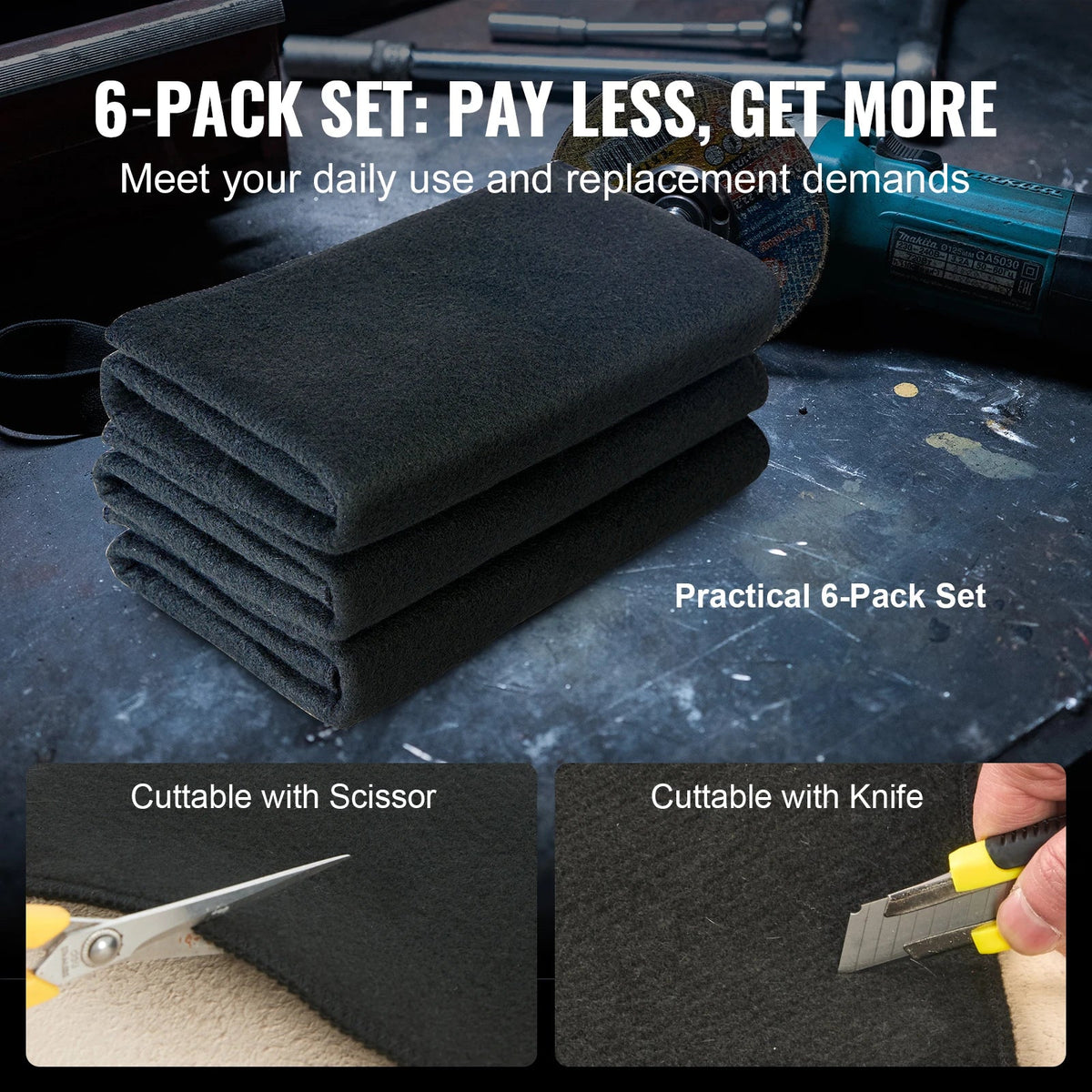 Carbon Felt Welding Blanket 6 Pack 21" x 20" Flame Retardant Welding Blankets Up To 1800° F Heat Resistant Blanket Set