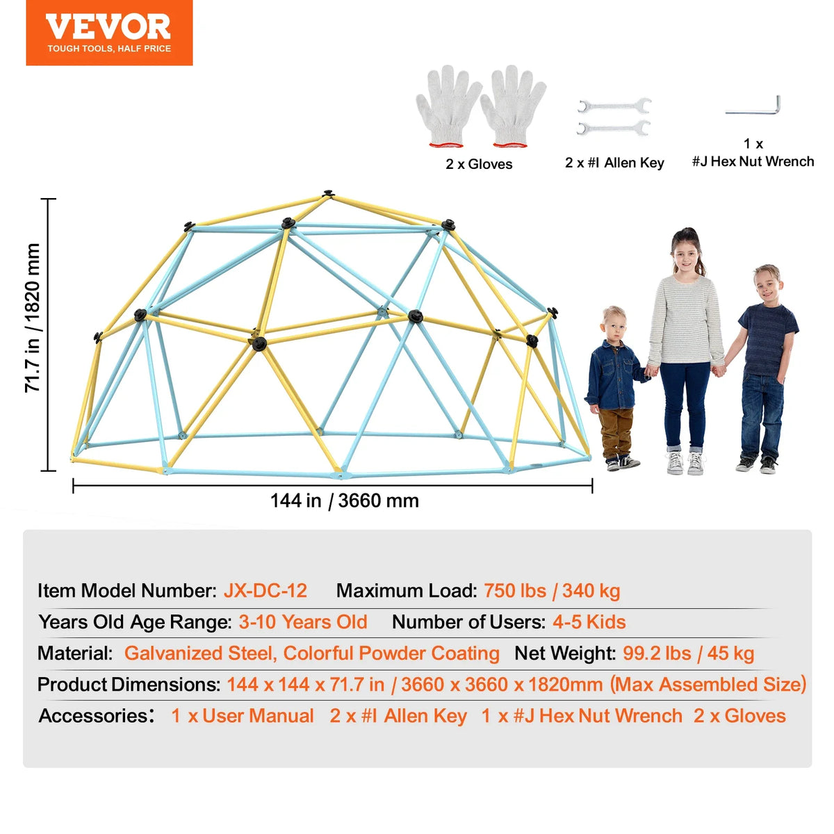 Climbing Dome 6/8/10/12FT Geometric Dome Climber Hammock Swing Jungle Gym Climbing Grip Outdoor Backyard Play Equipment