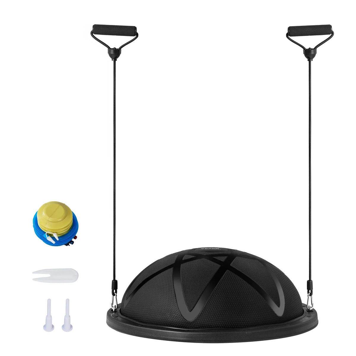 Half Exercise Ball Trainer 23 inch Balance Ball Trainer 660 lbs Capacity Stability Ball Yoga Ball with Resistance Bands