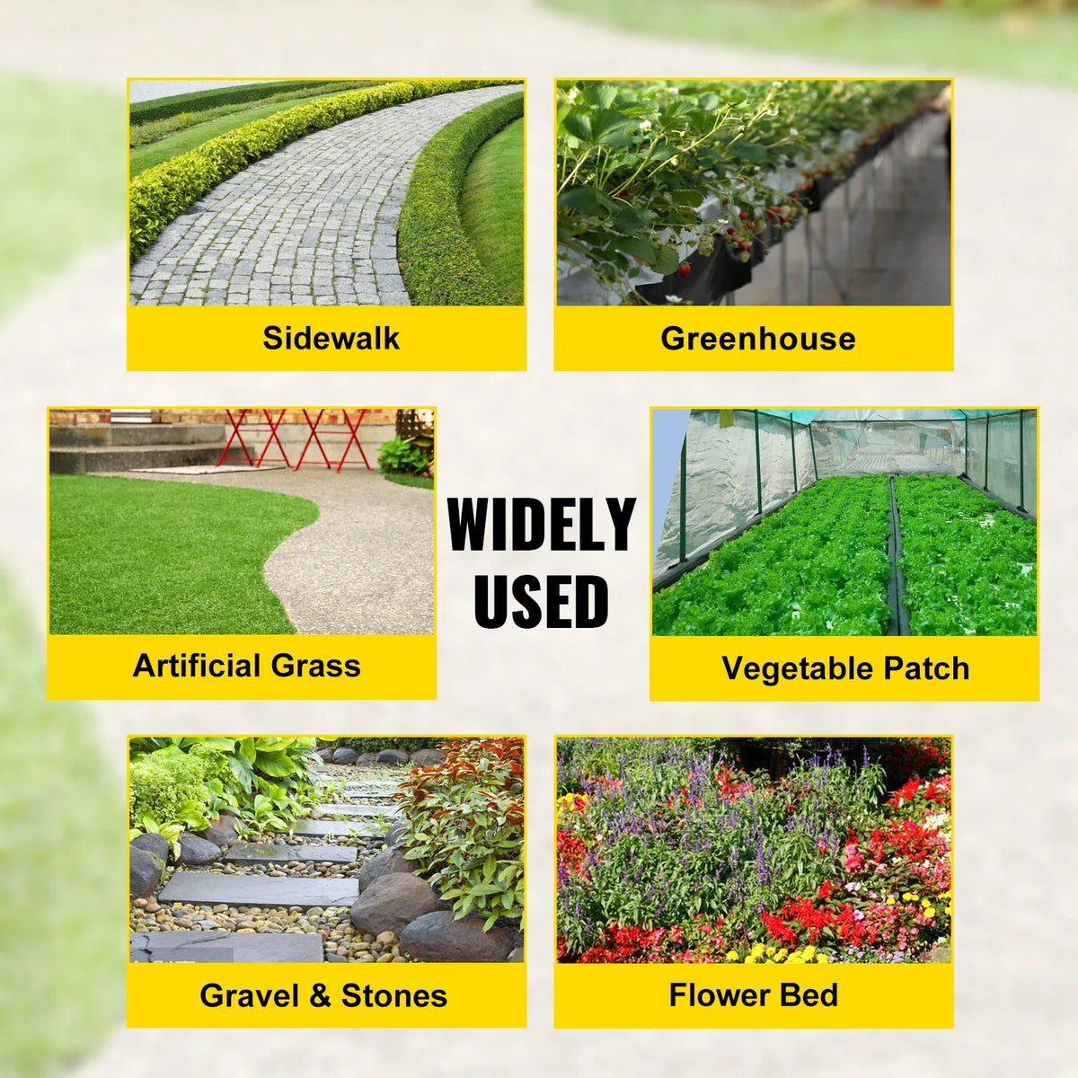 Woven Ground Cover Weed Barrier 5.8/5oz Landscape Fabric 4'x100'/5'x250'/3'x300'/4'x300' Garden Mat Weed Control Fabric