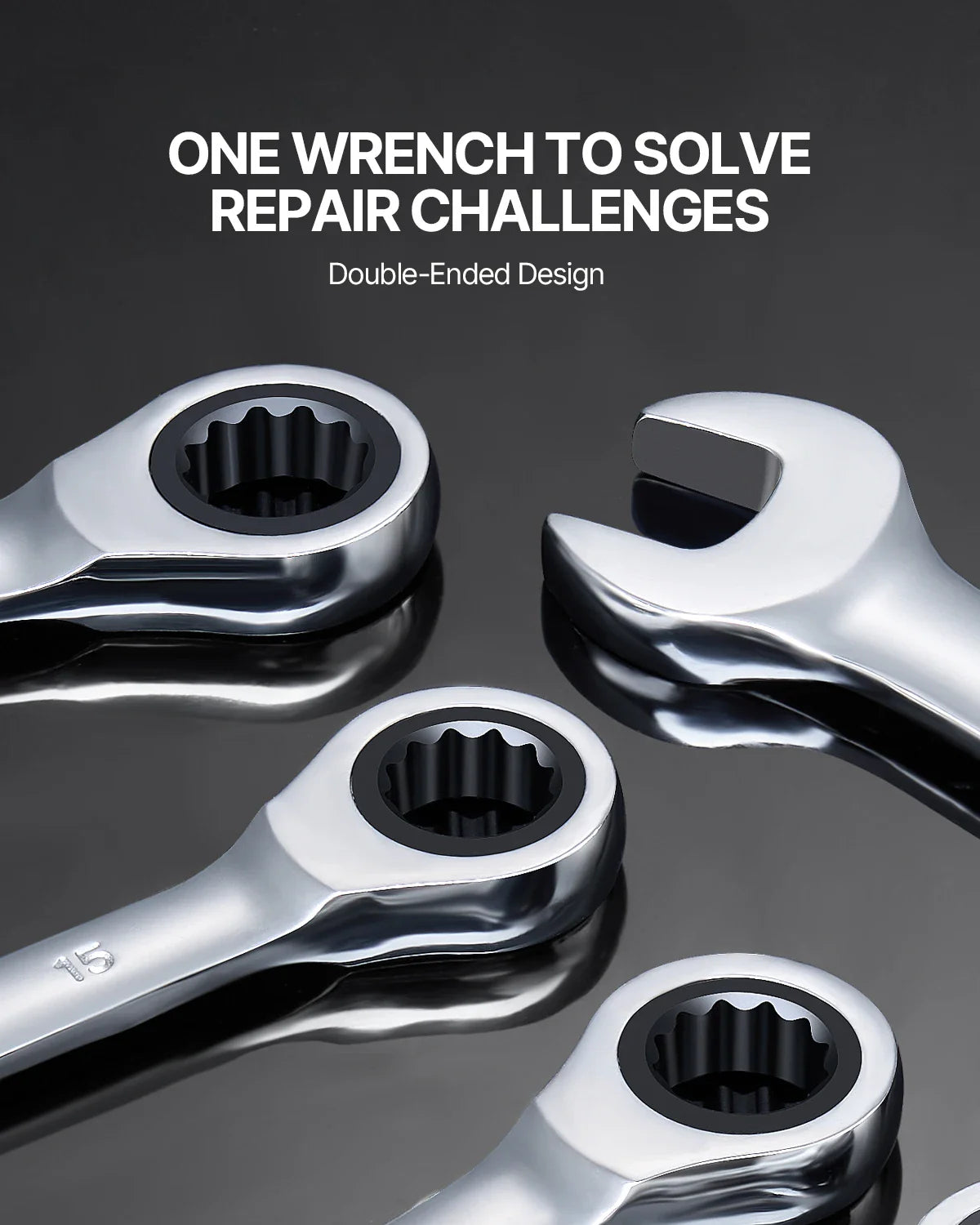 8/16PCs Combination Wrench Set Ratcheting Wrench Set Organizer Rack Cr-V Steel Wrench Set Metric  Ideal General Household