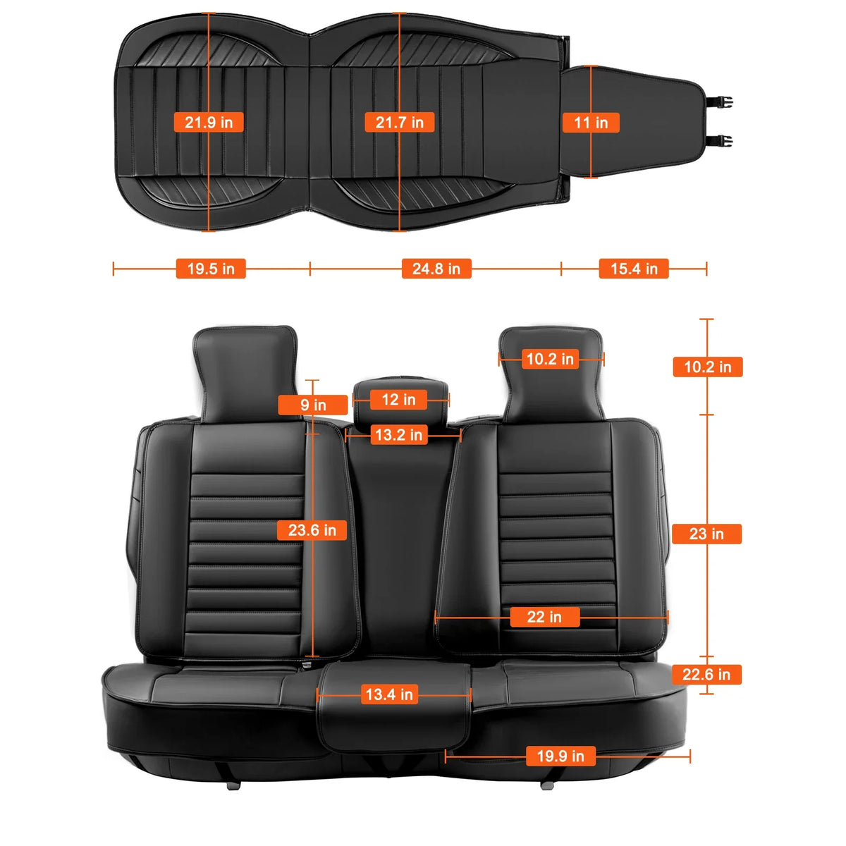 Seat Covers, Universal Car Seat Covers Full Set Seats Detachable Headrest and Airbag Compatible for Most Car SUV Truck