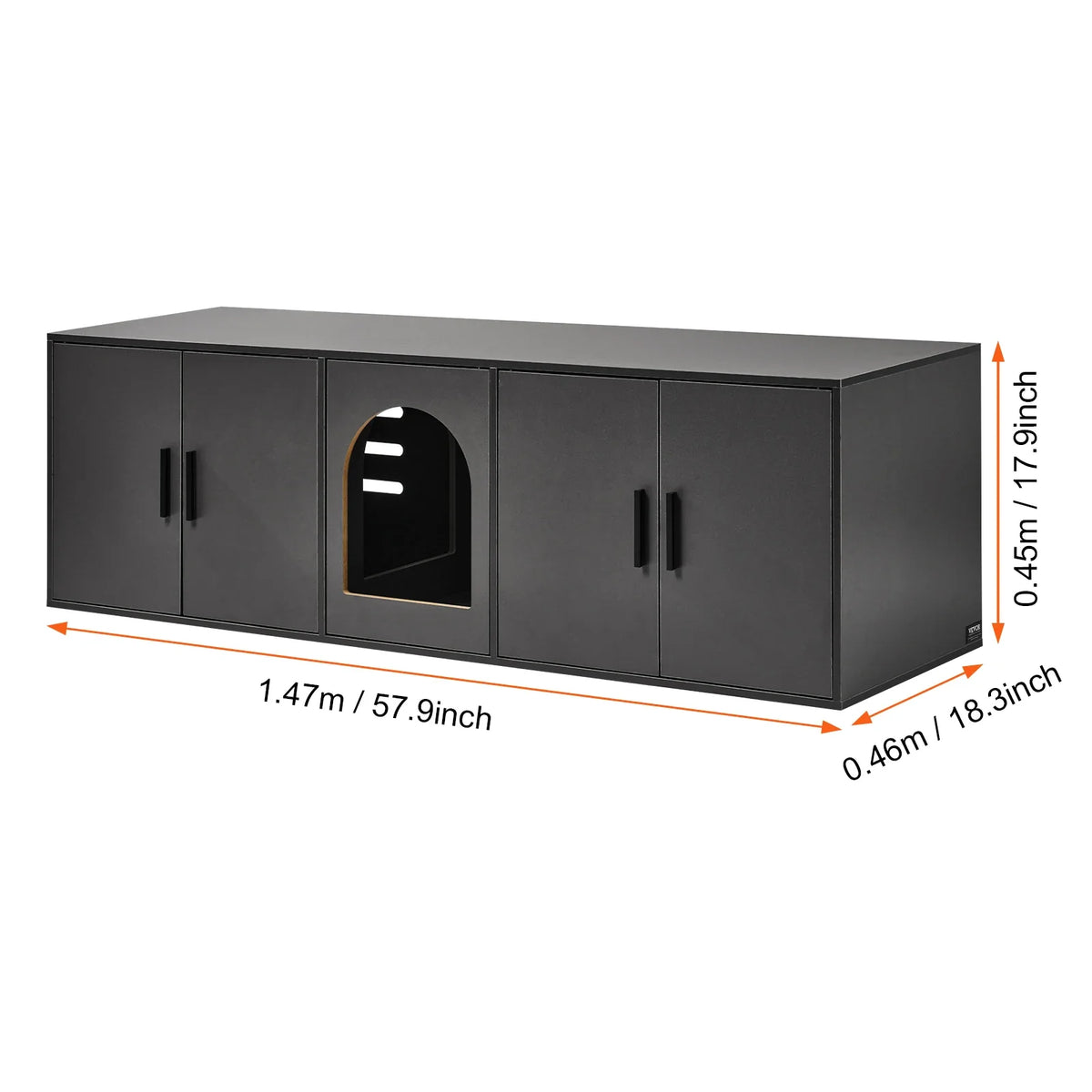 Cat Litter Box Enclosure for 2 Cats Litter Box Furniture Hidden Wooden Cat Box Cabinet Fit Most of Litter Box White 19.4kg