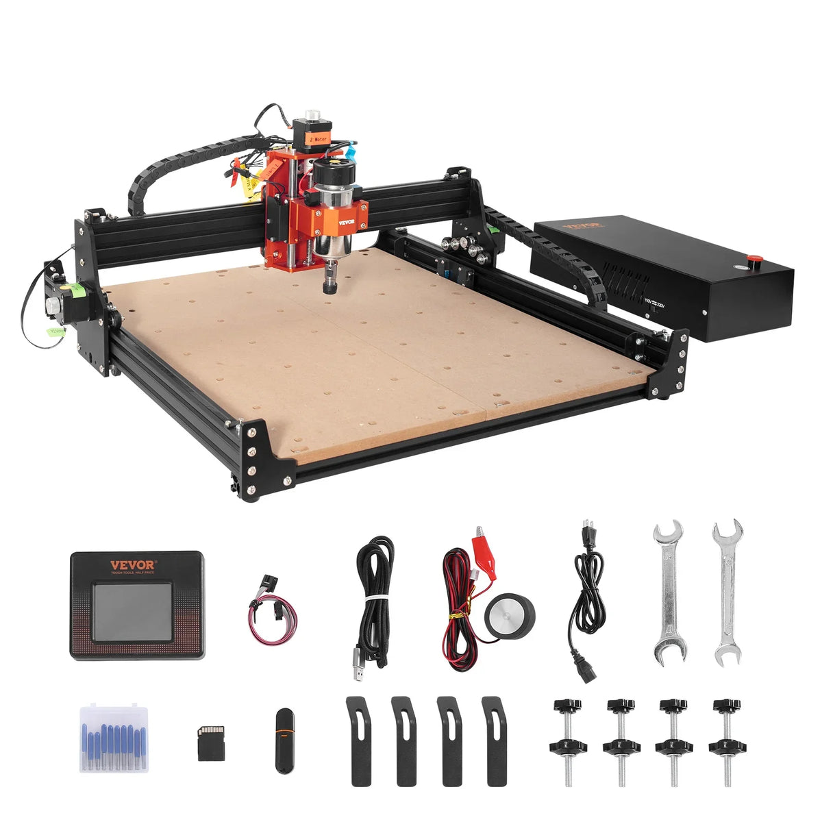 CNC Router Machine, 300W, 3 Axis GRBL Control Wood Engraving Carving Milling Machine Kit, 400 x 400 x 60 mm Working Area