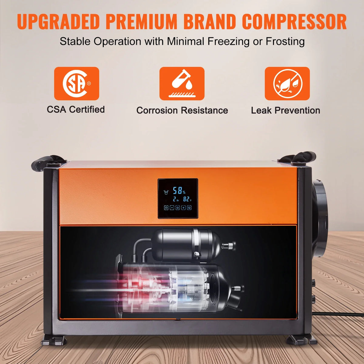 Commercial Dehumidifier with Drain Hose for Crawl Spaces Basements Warehouse & Job Sites Large Capacity Dehumidifier