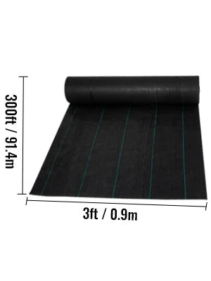 Woven Ground Cover Weed Barrier 5.8/5oz Landscape Fabric 4'x100'/5'x250'/3'x300'/4'x300' Garden Mat Weed Control Fabric
