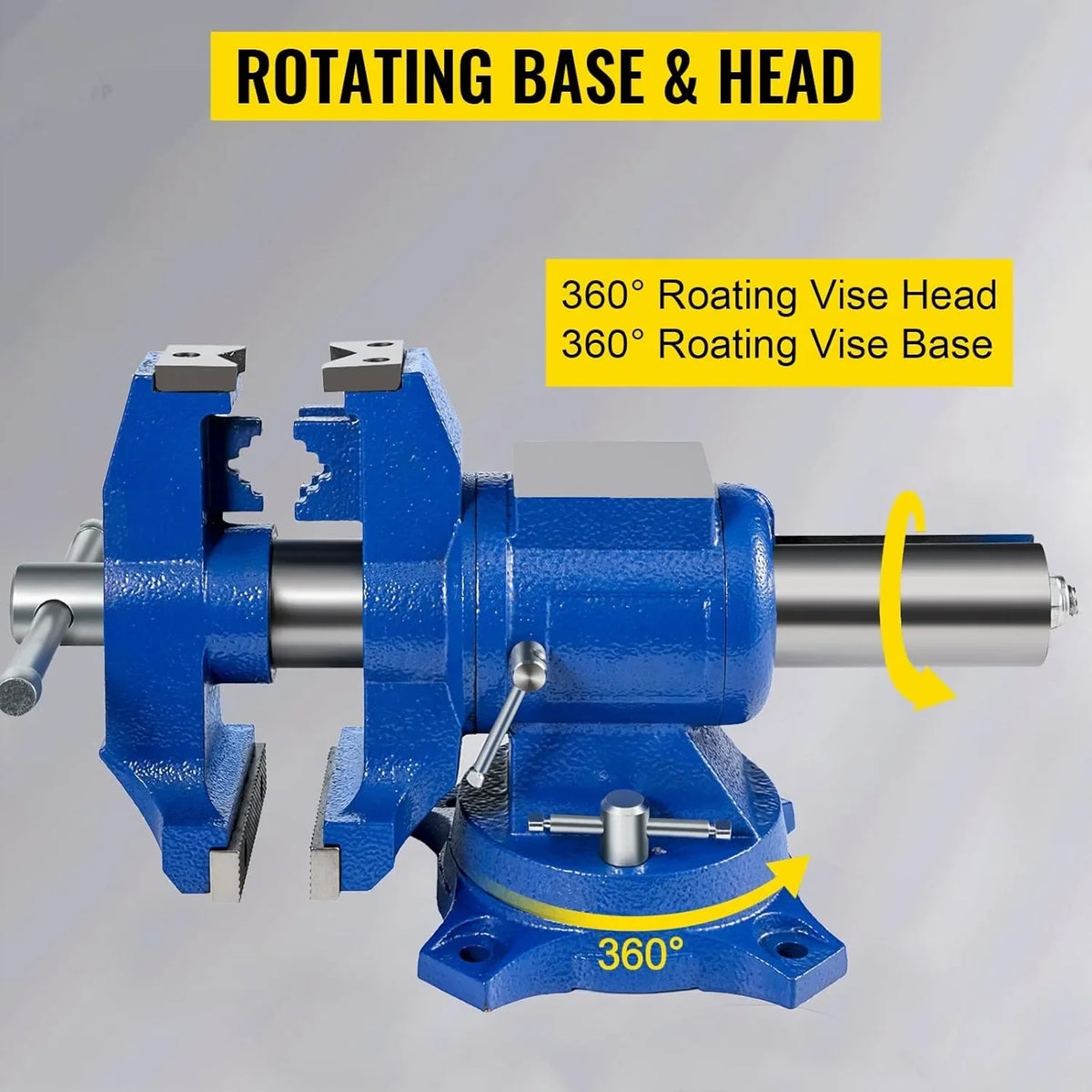 Bench Vise 6 Inch, Double Swivel Rotating Heavy Duty Vise Head/Body Rotates 360°,Pipe Vise Bench Vices 30Kn Clamping Force