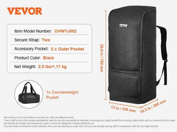 Telescope Case 29.9" Backpack with Secure Strap Pockets and Cozy Shoulder Traps Shock-Absorbent Telescope Carrying Case