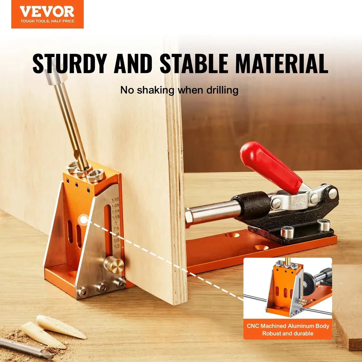 30 Pcs Pocket Hole Jig Kit Adjustable & Easy to Use Pocket Hole Jig System with Step Drills Wrenches Drill Stop Rings