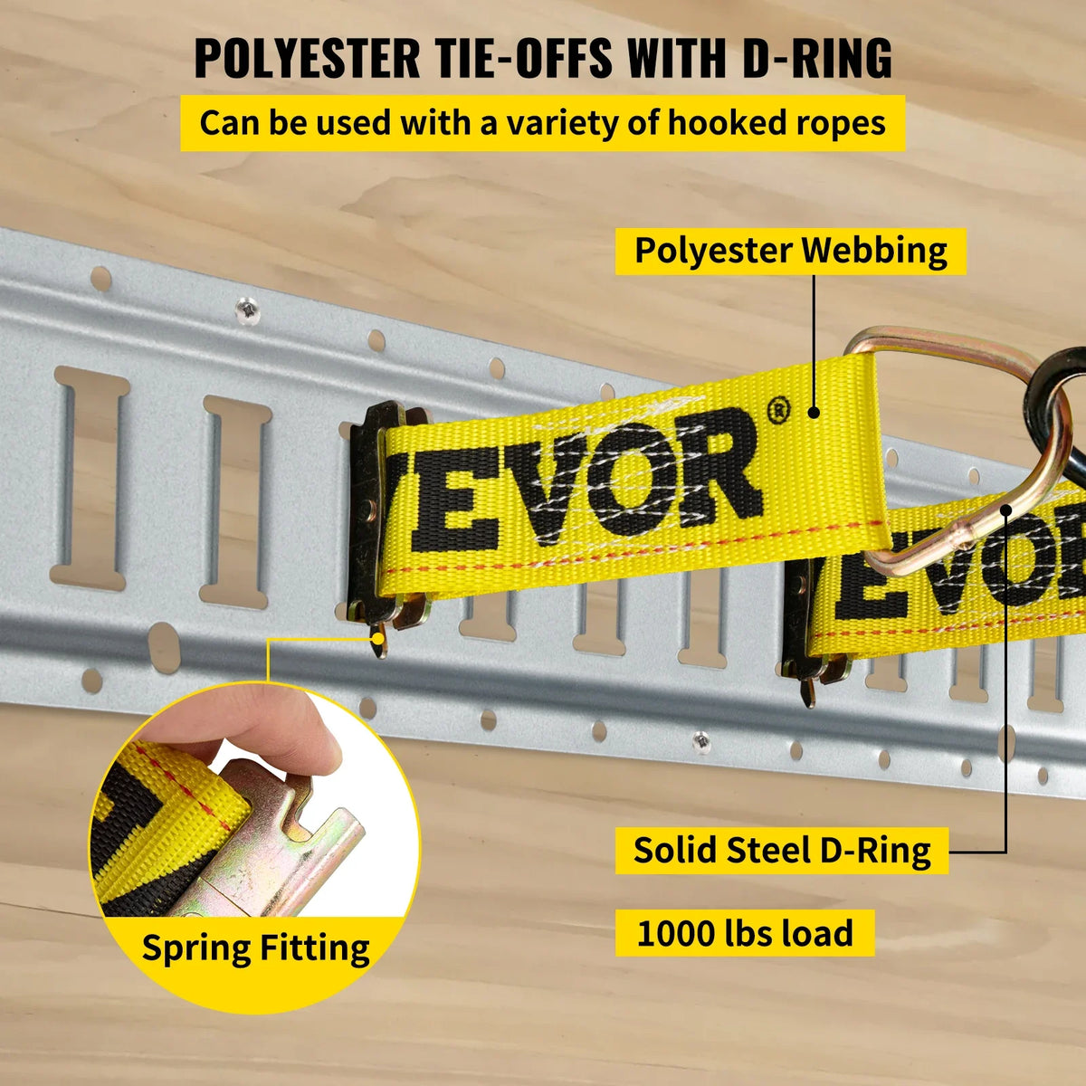 E Track Tie-Down Rail Kit, 34PCS 5FT E-Tracks Set Includes 8 Steel Rails & 2 Single Slot & 8 O Rings & 8 Tie-Offs & 8 Caps