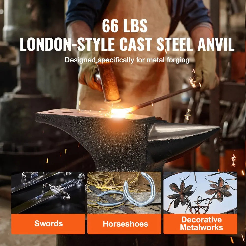 Single Horn  Cast Steel Anvil High Hardness Rugged Round Horn Anvil Blacksmith  Base  Forge Tools Metalsmith Tool