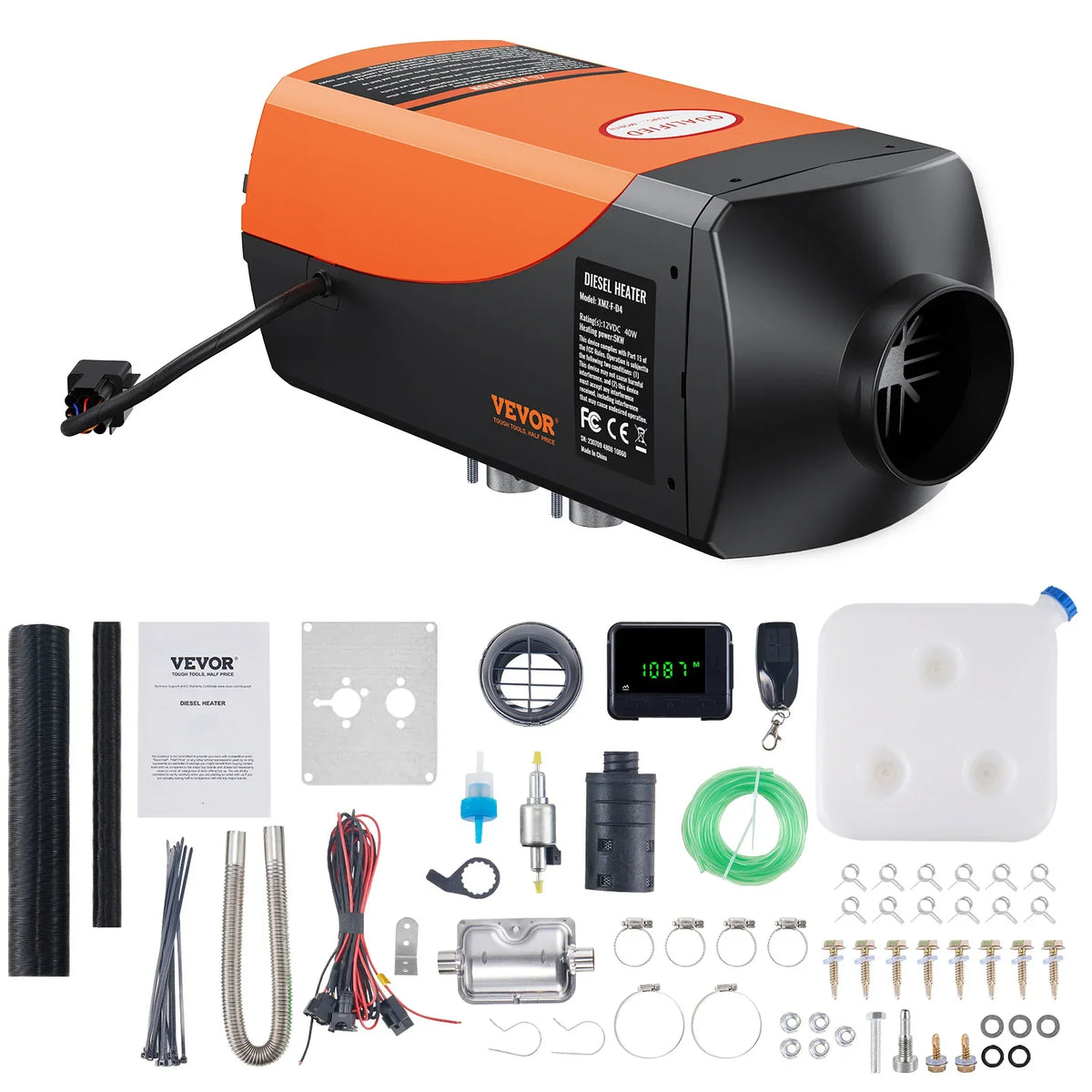 5KW Diesel Air Heater, 12V Diesel Heater with Remote Control and LCD, 10L Fuel Tank Diesel Parking Heater, Rapid Heating