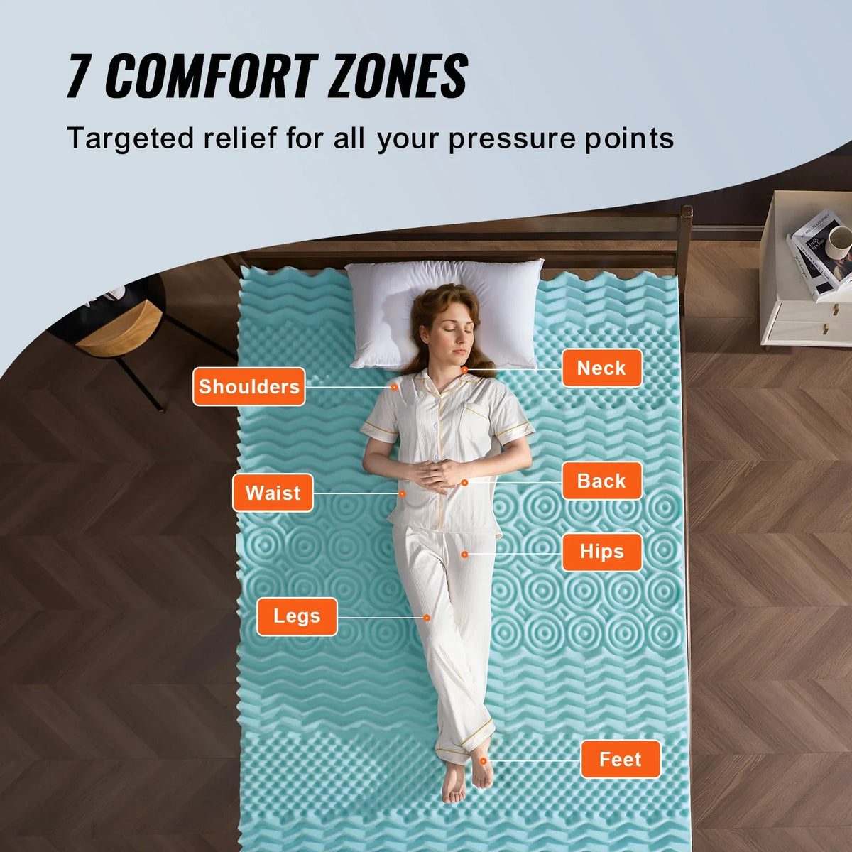 Mattress Topper Queen Size 2" / 3" Thickness Soft Memory Foam Mattress Pad, Cooling Gel Infusion Comfy Support for Any Bed
