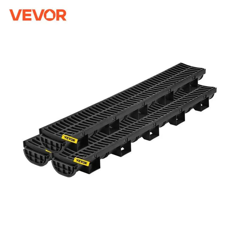 Drainage Trench Driveway Channel Drain With Plastic Grate 3-5 Pack HDPE Floor Drain Trench Drain Grate For Garden Driveway