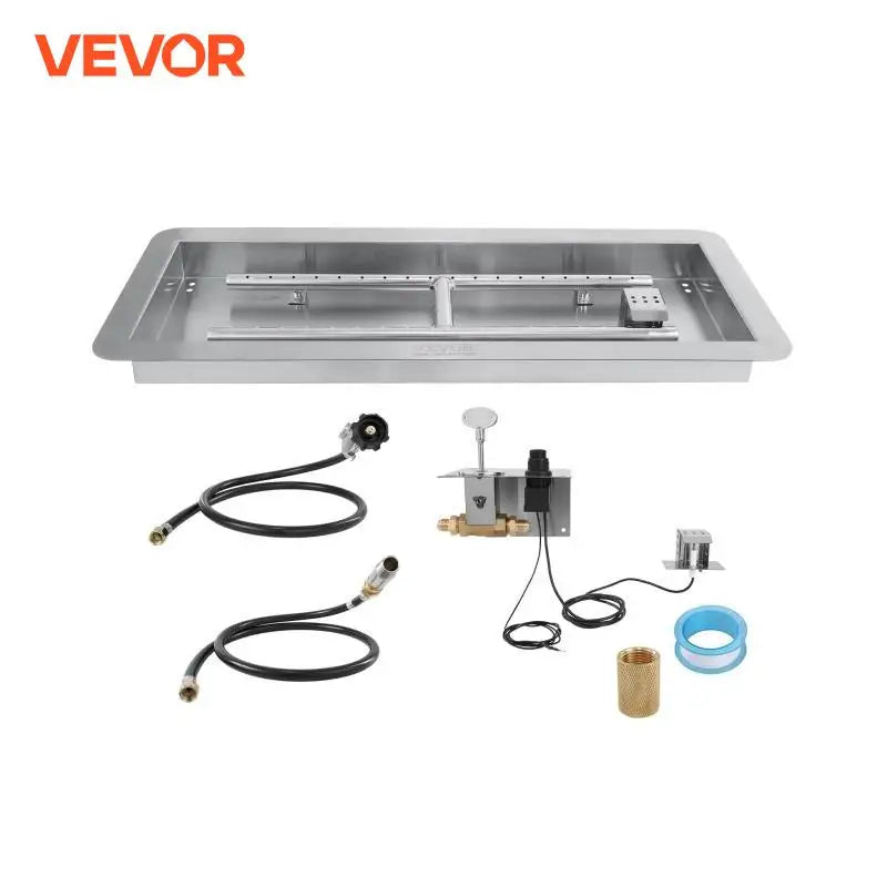 36 x 12 inch Drop-in Fire Pit Pan Rectangular Stainless Steel Fire Pit Burner Natural & Propane Gas Fire Pan 150,000 BTU