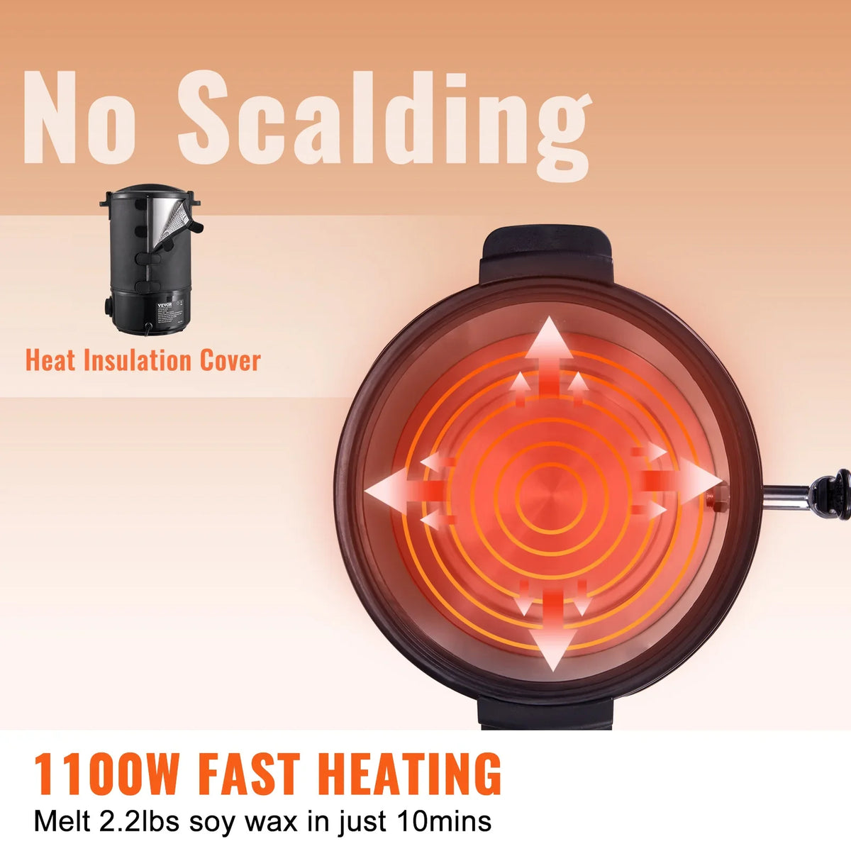 6.5L 10L Wax Melter for Candle Making Large Electric Wax Melting Pot Easy Pour Spout 9-Level Temperature Control