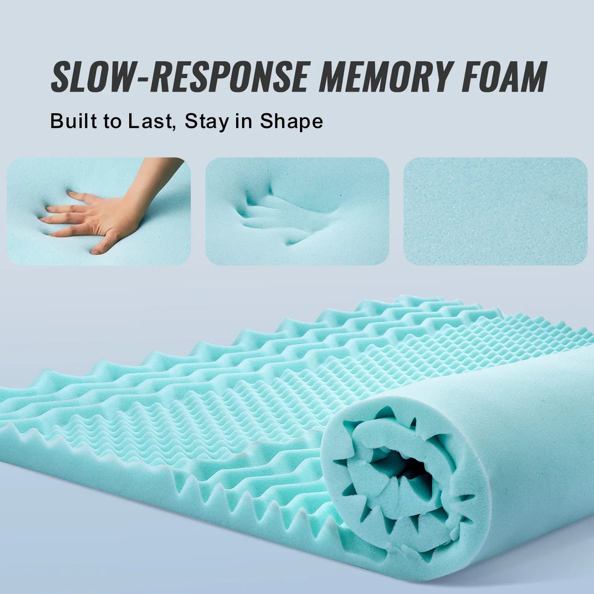 Mattress Topper Queen Size 2" / 3" Thickness Soft Memory Foam Mattress Pad, Cooling Gel Infusion Comfy Support for Any Bed