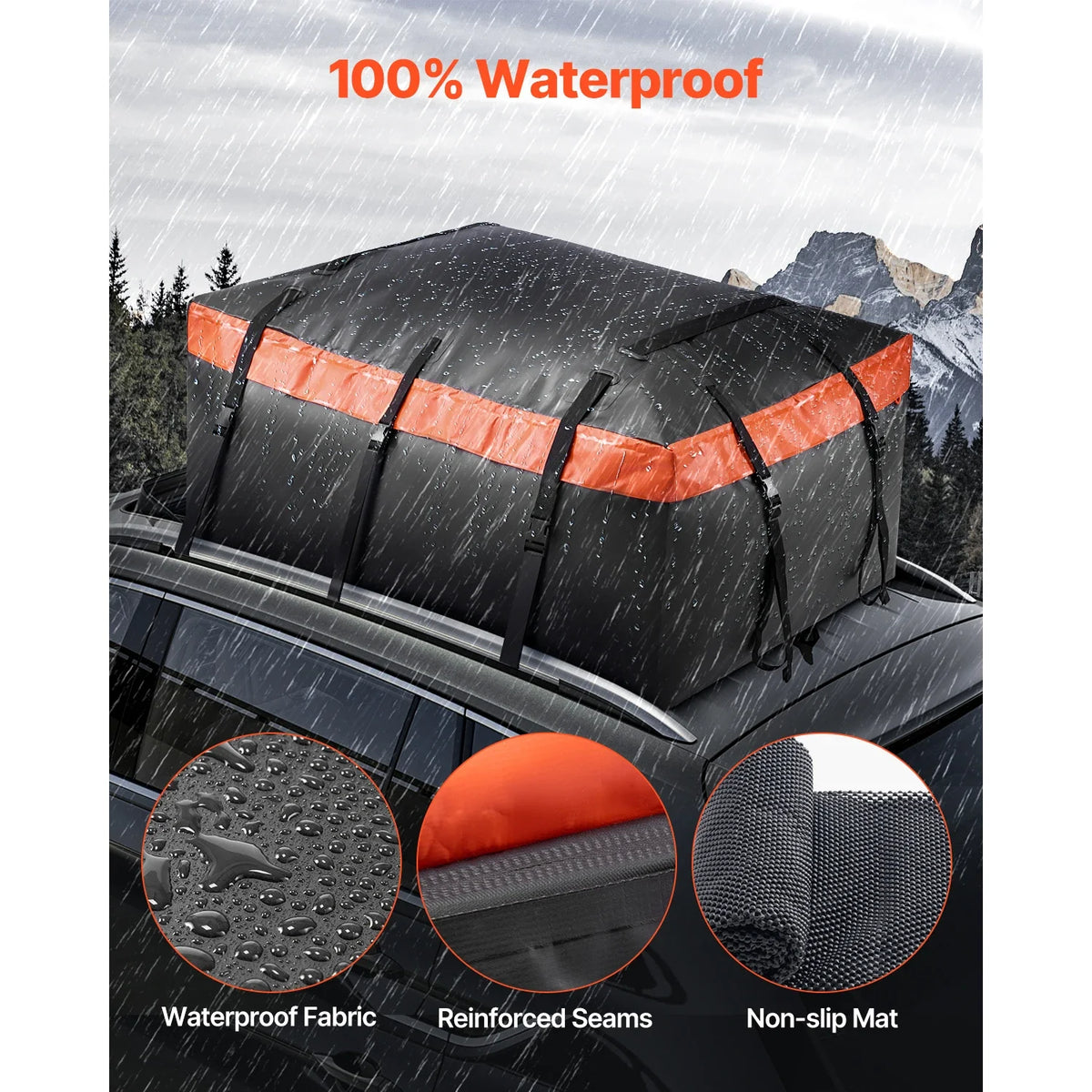 Car Rooftop Cargo Carrier Bag 20/23 Cubic Feet Roof Cargo Carrier 840D PVC Waterproof Car Roof Luggage Bag for All Vehicle