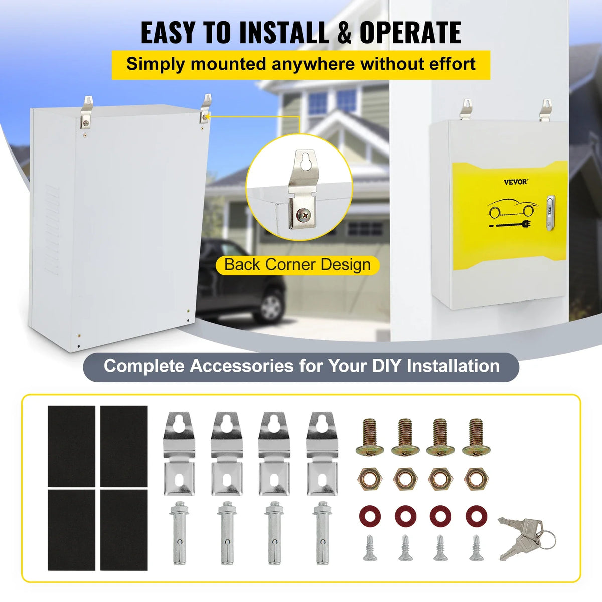Tesla Charger Station Box IP32 Waterproof Dustproof Cool Roll Steel Electrical Enclosure Box for Tesla Wall Connector