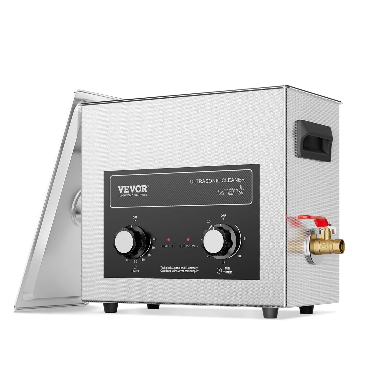 6L Ultrasonic Cleaner with Heater Timer & Basket, Professional Digital Sonic Cavitation Machine, 180W Cleaning Machine