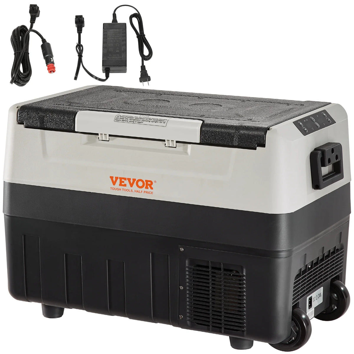 Car Refrigerator, 35 L Dual Zone Portable Freezer, -4℉-50℉ Adjustable Range, 12/24V DC and 100-240V AC Compressor Cooler