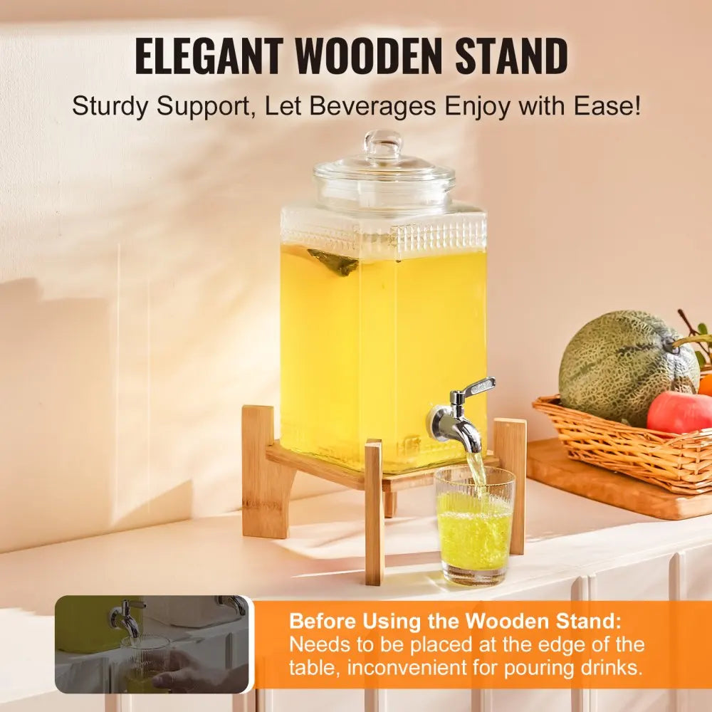 Beverage Dispenser Drink Dispensers for Parties Glass Juice Dispenser Spigot  Iced Tea Lemonade Juice Water Dispenser