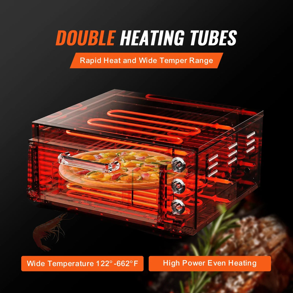 Commercial Pizza Oven Countertop Single Deck Layer Stainless Steel Electric Pizza Oven with Stone and Handle Pizza Maker