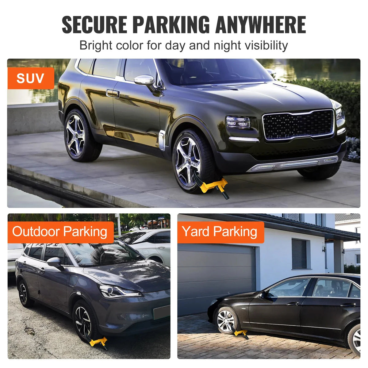 Wheel Lock 2 Packs Universal Wheel Clamp Lock Adjustable Anti Theft Trailer Lock Wheel Clamp Steel Tire Lock for ATV SUV