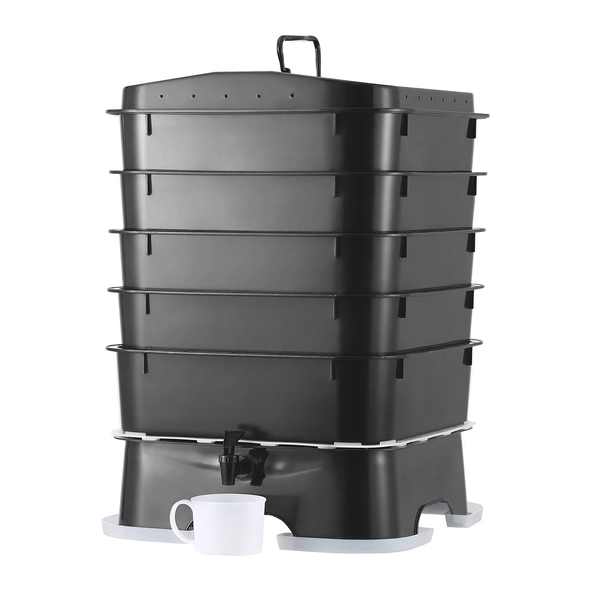 5-Tray Worm Composter Compost Bin Outdoor And Indoor Sustainable Design Worm Farm Kit For Recycling Food Waste