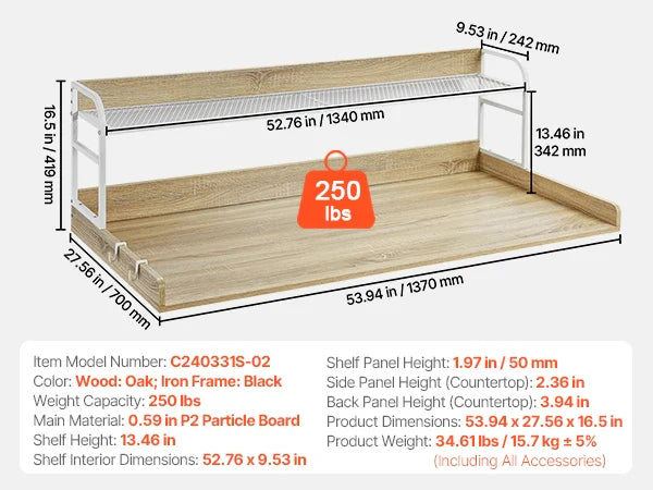 Washer Dryer Countertop w/ Drawer & Shelf Wooden Washer and Dryer Countertop  Laundry Topper for Laundry Room Organization