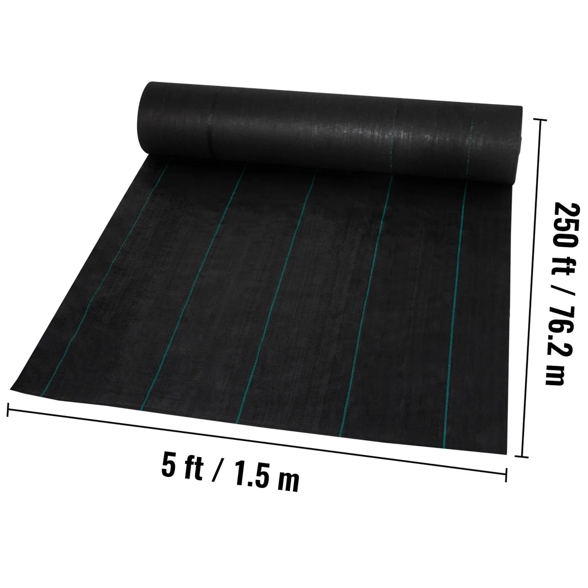 Woven Ground Cover Weed Barrier 5.8/5oz Landscape Fabric 4'x100'/5'x250'/3'x300'/4'x300' Garden Mat Weed Control Fabric