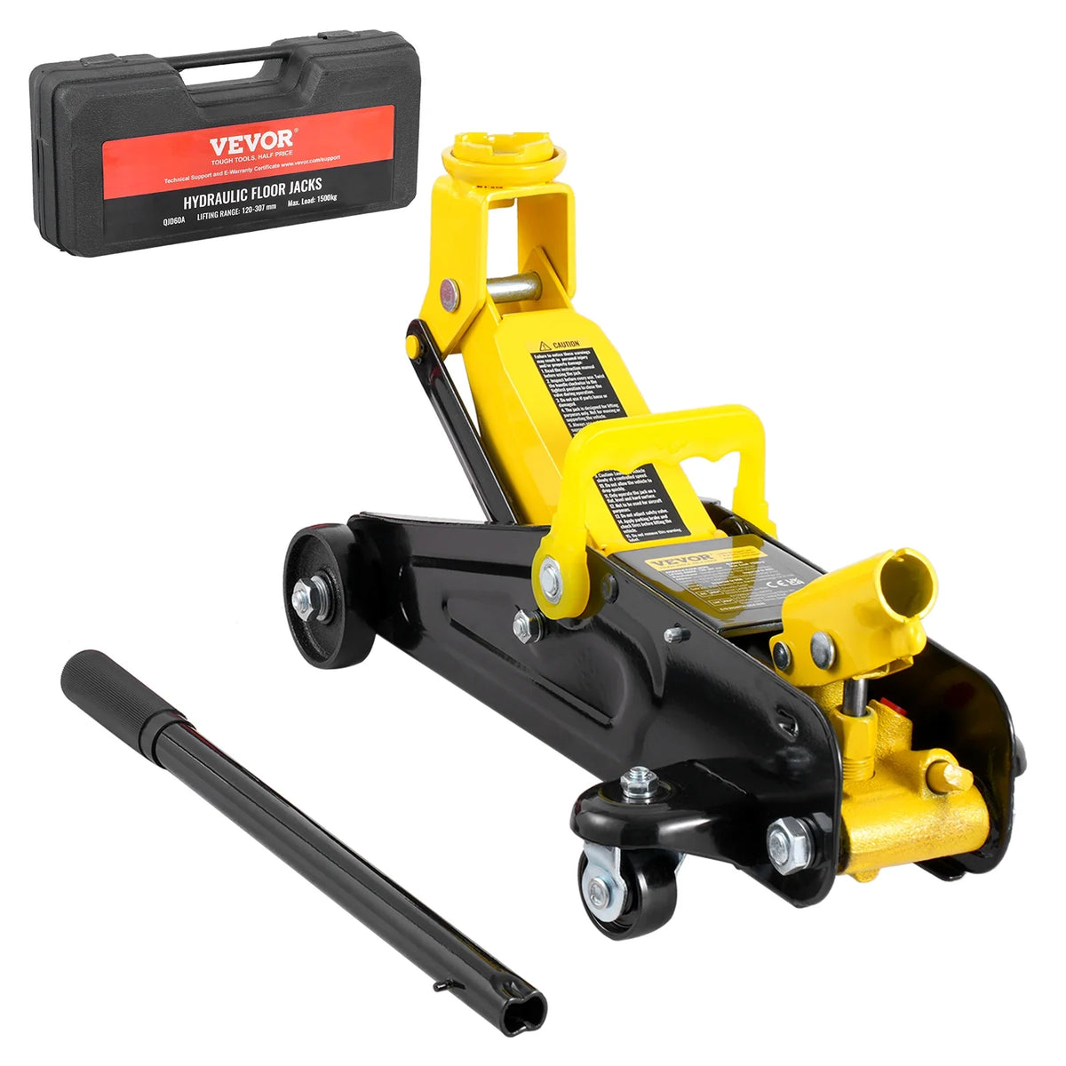 Low Profile Floor Jack 1.5 /2Ton, Heavy Duty Iron Hydraulic Racing Floor Jack, Hydraulic Car Jack, Single Piston Pump