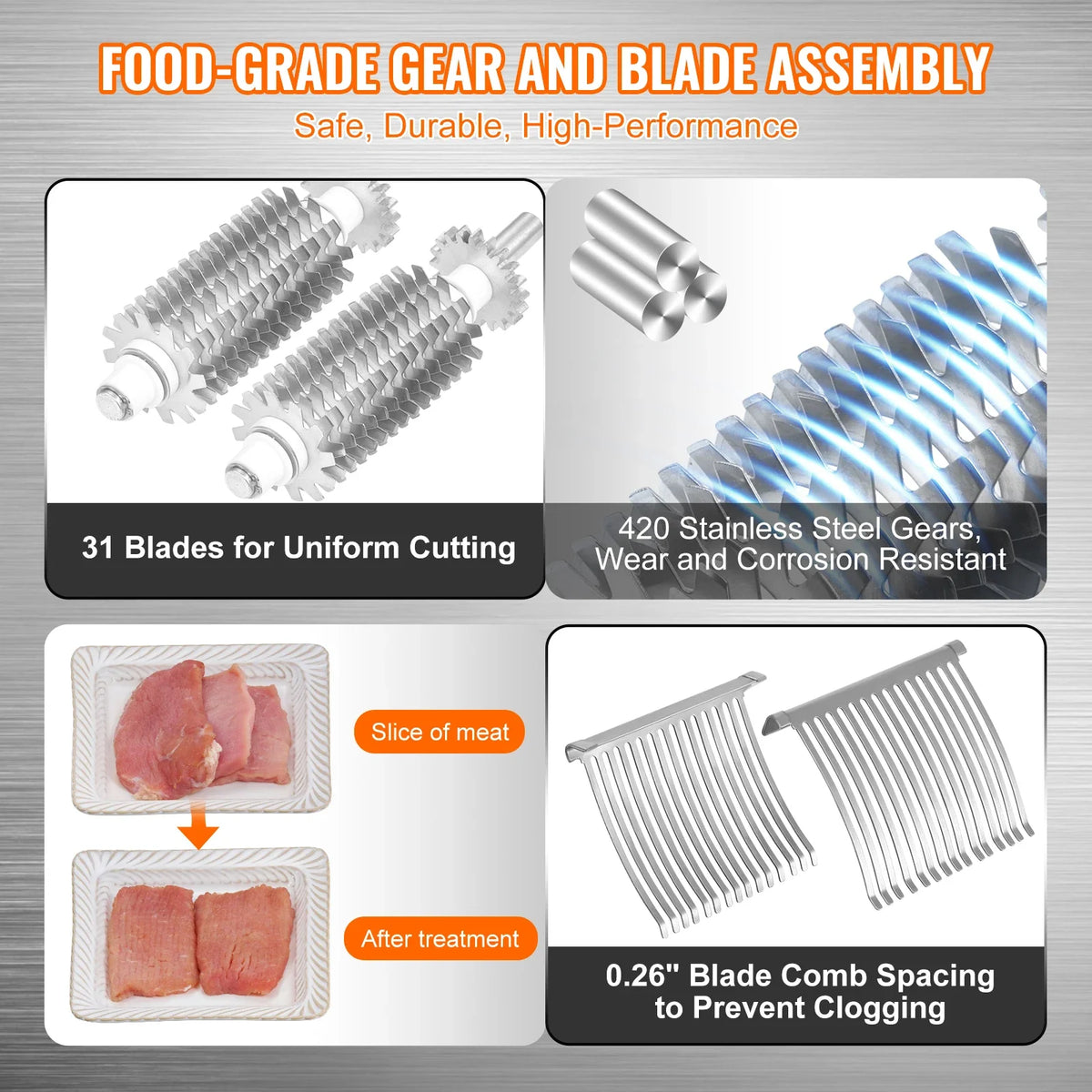 Commercial Meat Tenderizer Stainless Steel Meat Tenderizer Machine  Kitchen Tool for Beef Turkey Chicken Pork Steak Fish