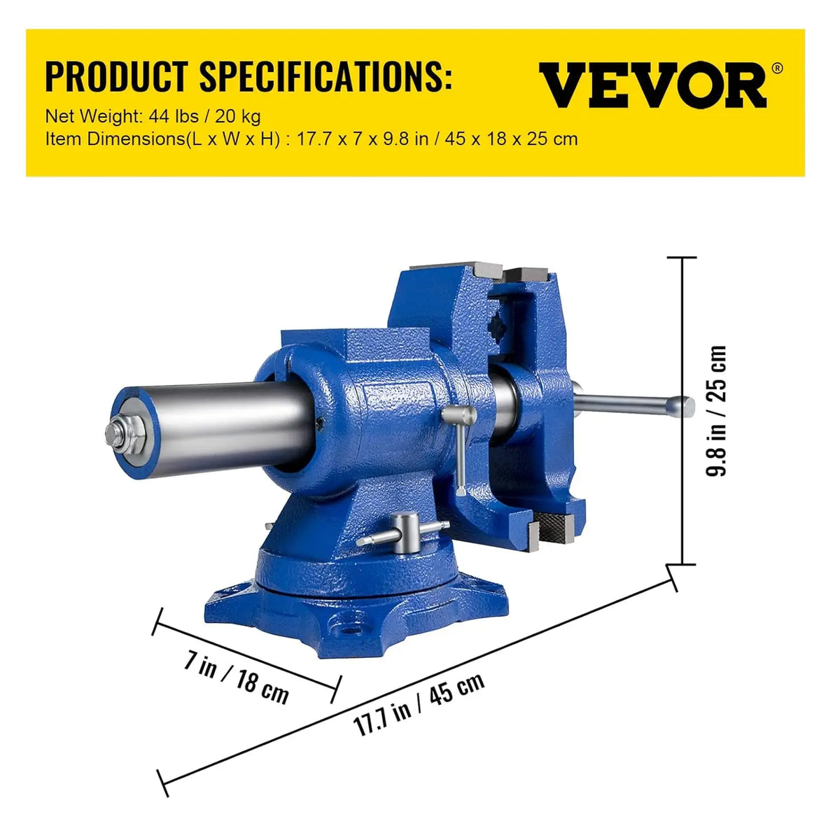 Bench Vise 6 Inch, Double Swivel Rotating Heavy Duty Vise Head/Body Rotates 360°,Pipe Vise Bench Vices 30Kn Clamping Force