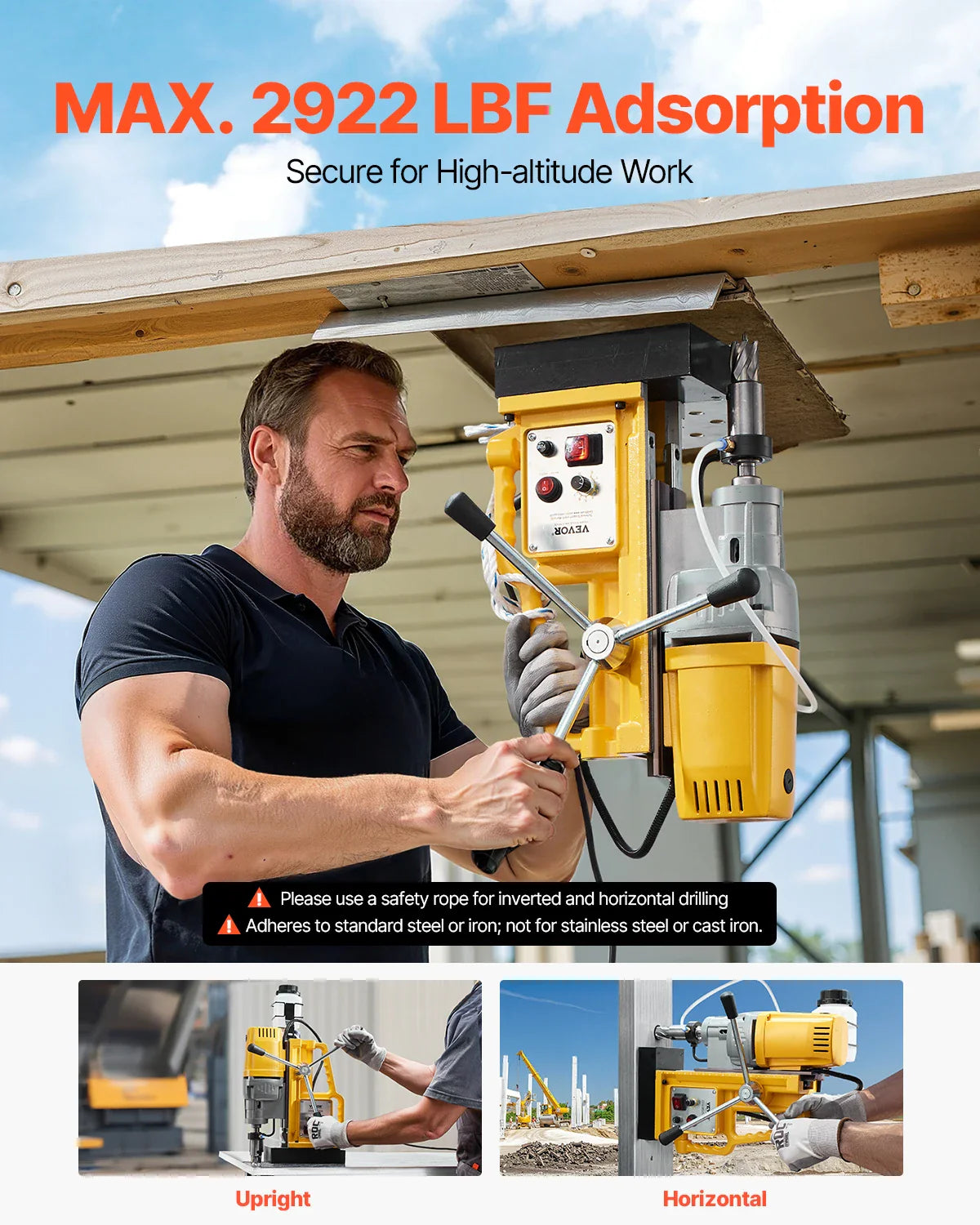 Magnetic Drill Boring Diameter Portable Electric Mag Drill Press Drilling Machine for Metal Surface Industrial Improvement