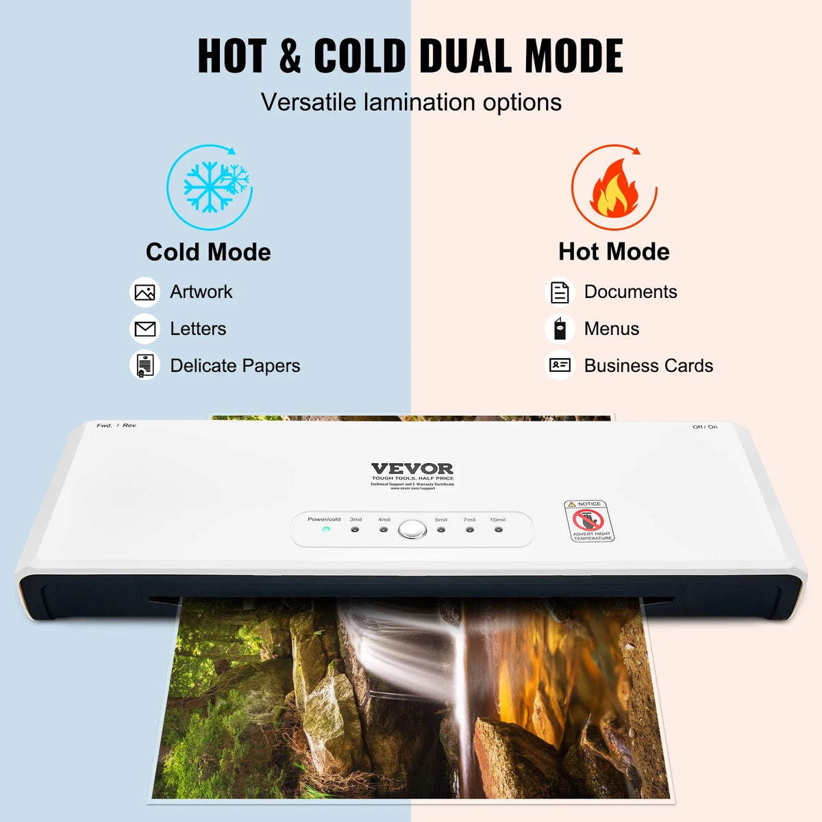 13-inch Laminating Machine 4 Rollers Hot & Cold Thermal Laminator Quick Warm-up Laminating Machine for Home Office School