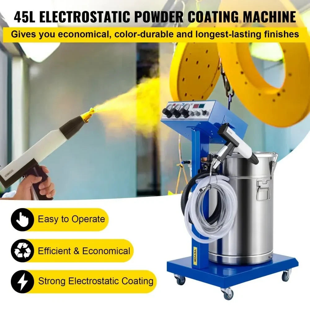 Electrostatic Powder Coating Machine Spraying Gun Paint 450g/min WX-958 Spray Powder Coating Machine 50W 45L