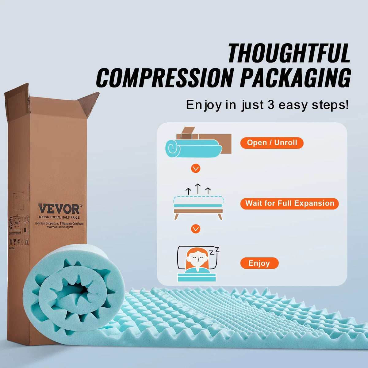 Mattress Topper Queen Size 2" / 3" Thickness Soft Memory Foam Mattress Pad, Cooling Gel Infusion Comfy Support for Any Bed