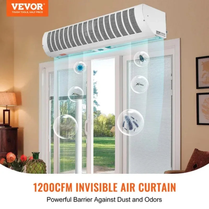 36" Commercial Indoor Air Curtain Super Power 2 Speeds 1200CFM, Wall Mounted Air Curtains for Doors, Indoor Over Door Fan