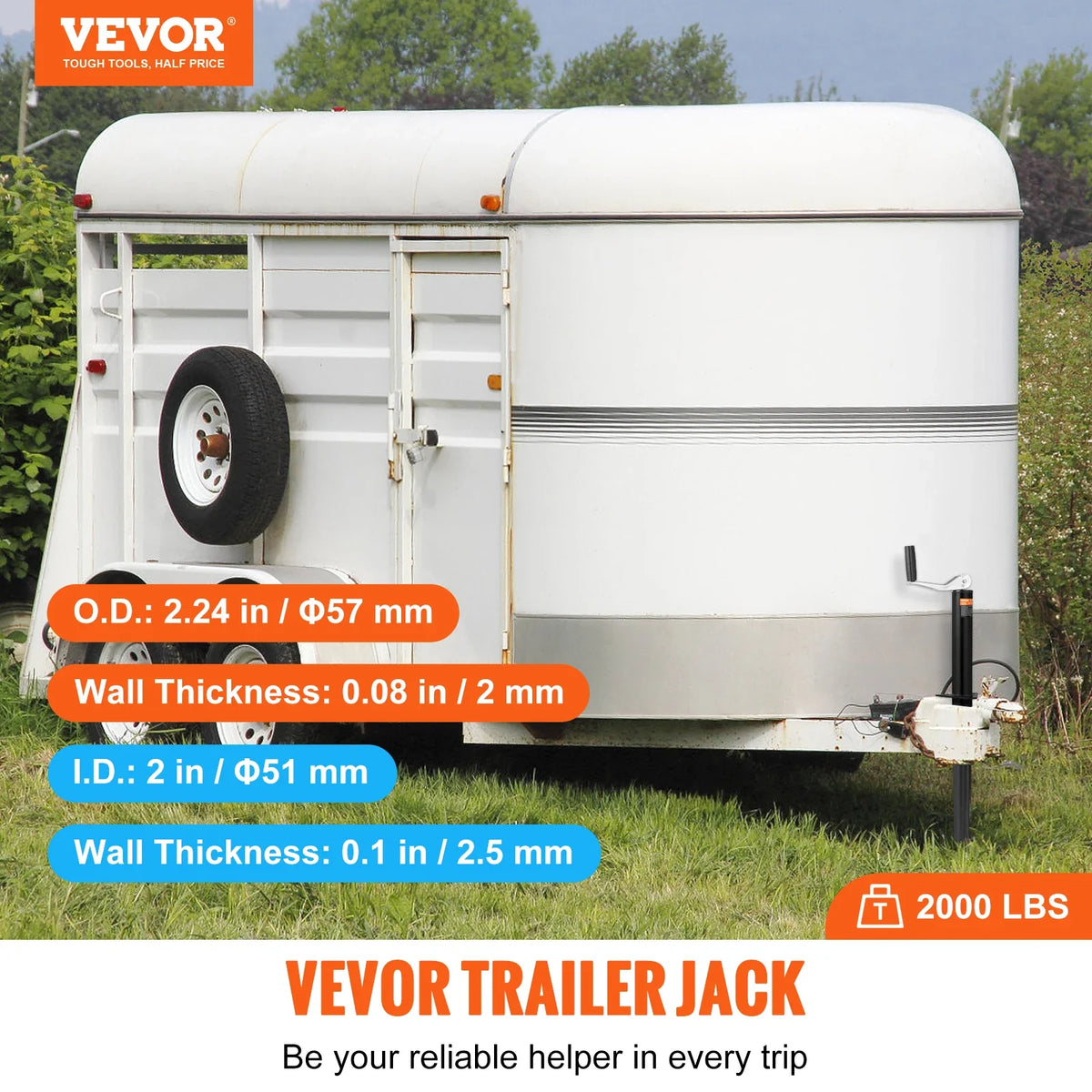 Sidewind Trailer Jack A-frame Bolt Tongue with Handle 2000lbs Stands Support Legs for lifting Boat RV Parts Accessories