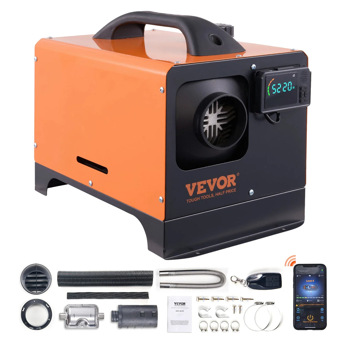 8KW Diesel Air Heater All-in-one Car Diesel Heater with  Bluetooth LCD Portable Parking Heater for RV Trailer Camper Boat