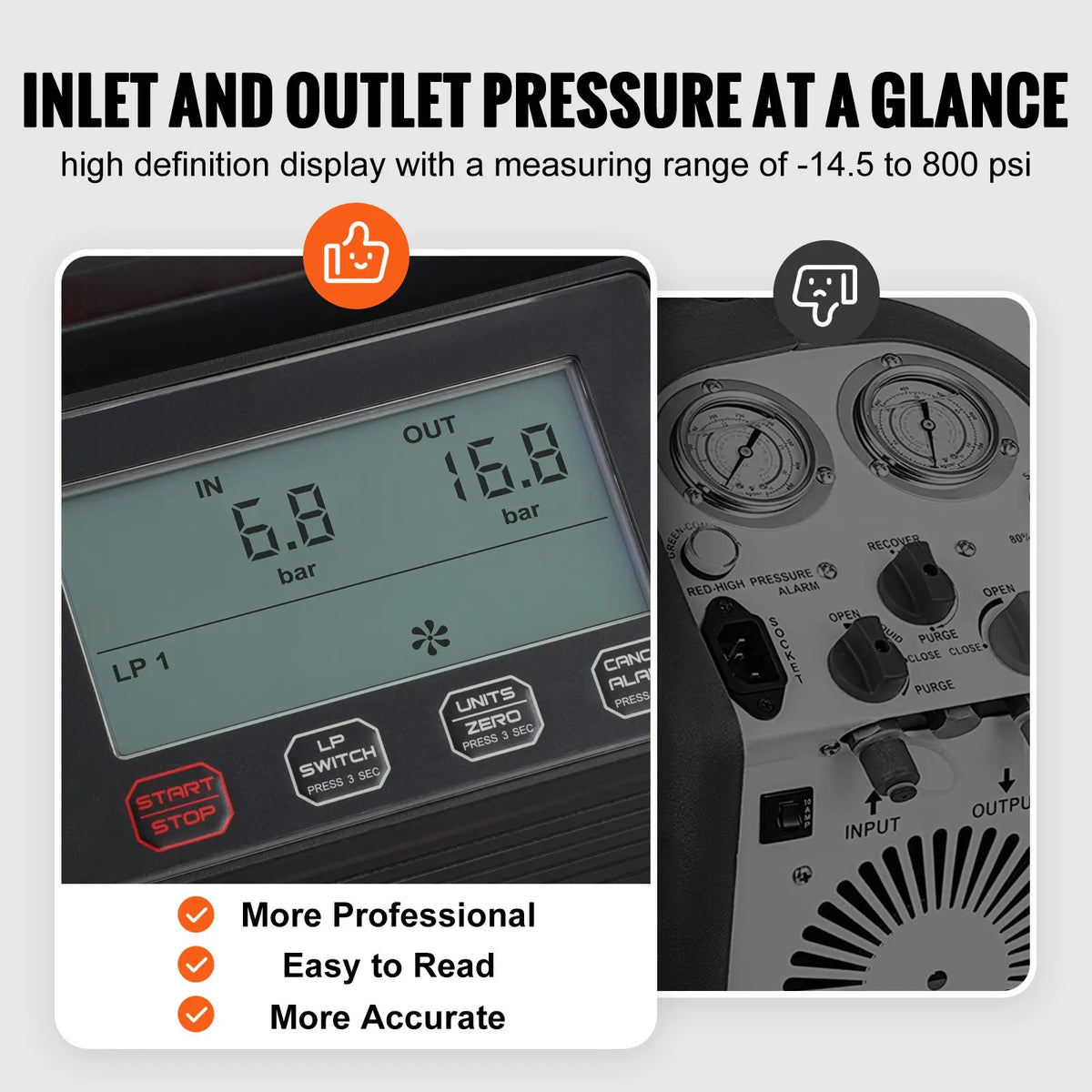 Refrigerant Recovery Machine 1 HP Dual Cylinder Portable AC Recovery Machine for Automotive Air Condition Household HVAC
