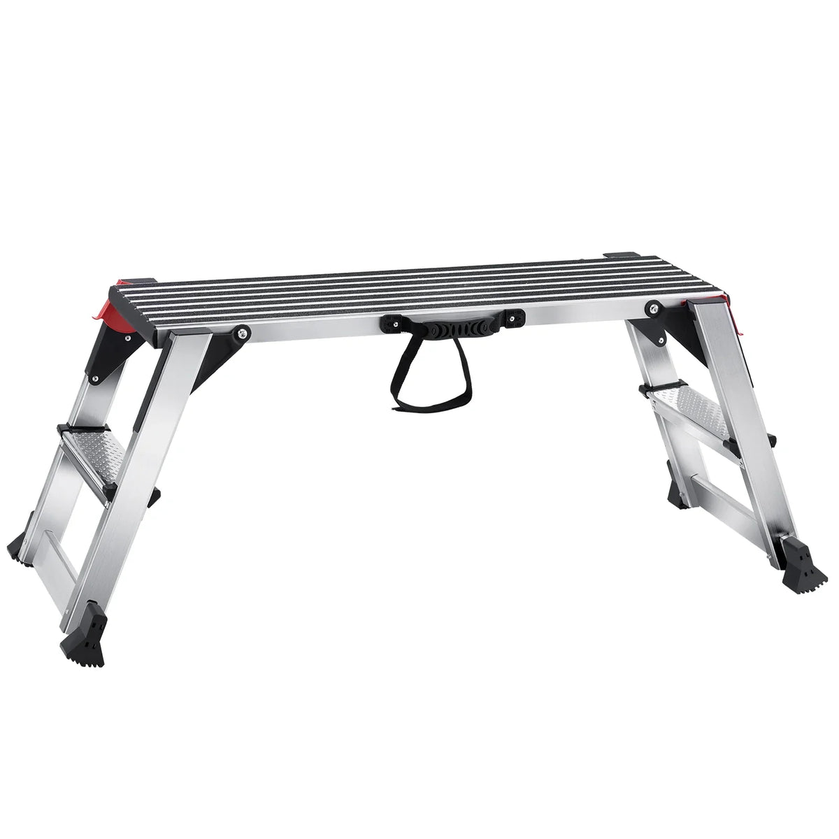Folding Work Platform 660 lbs Load Capacity Aluminum Drywall Stool Ladder Bench w/ Non-Slip Feet for Washing Vehicles