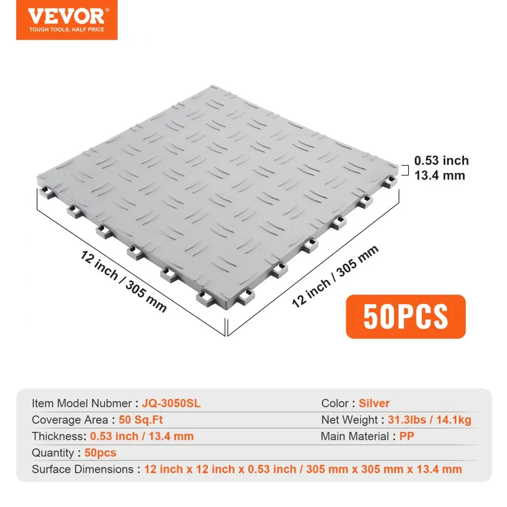Garage Tiles Interlocking  Garage Floor Covering Tiles, Non-Slip Double-Sided Texture Garage Flooring Tiles