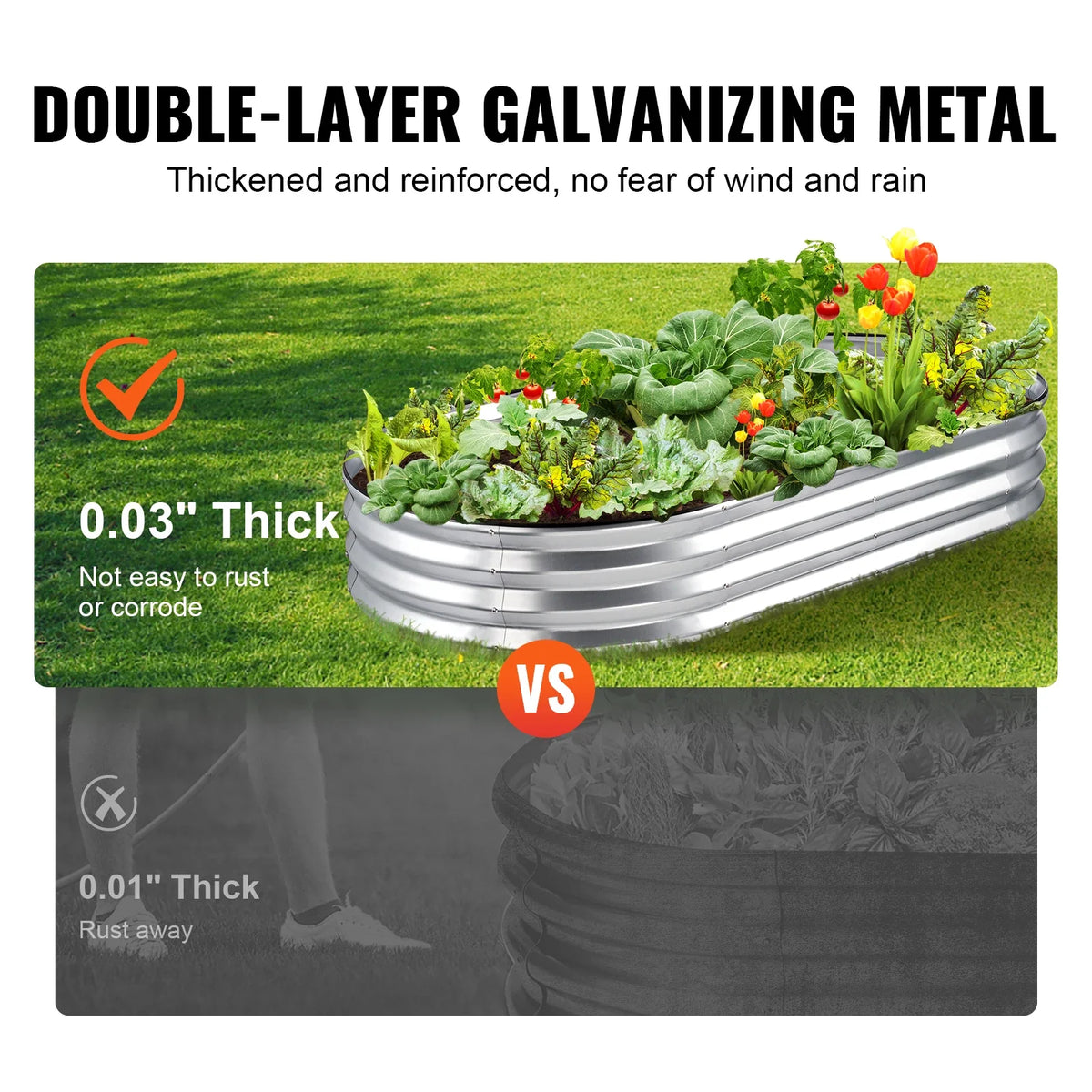 Raised Garden Bed Kit Large Metal Raised Planter Box Garden Beds Outdoor for Vegetables Flowers and Herbs with Open Bottom