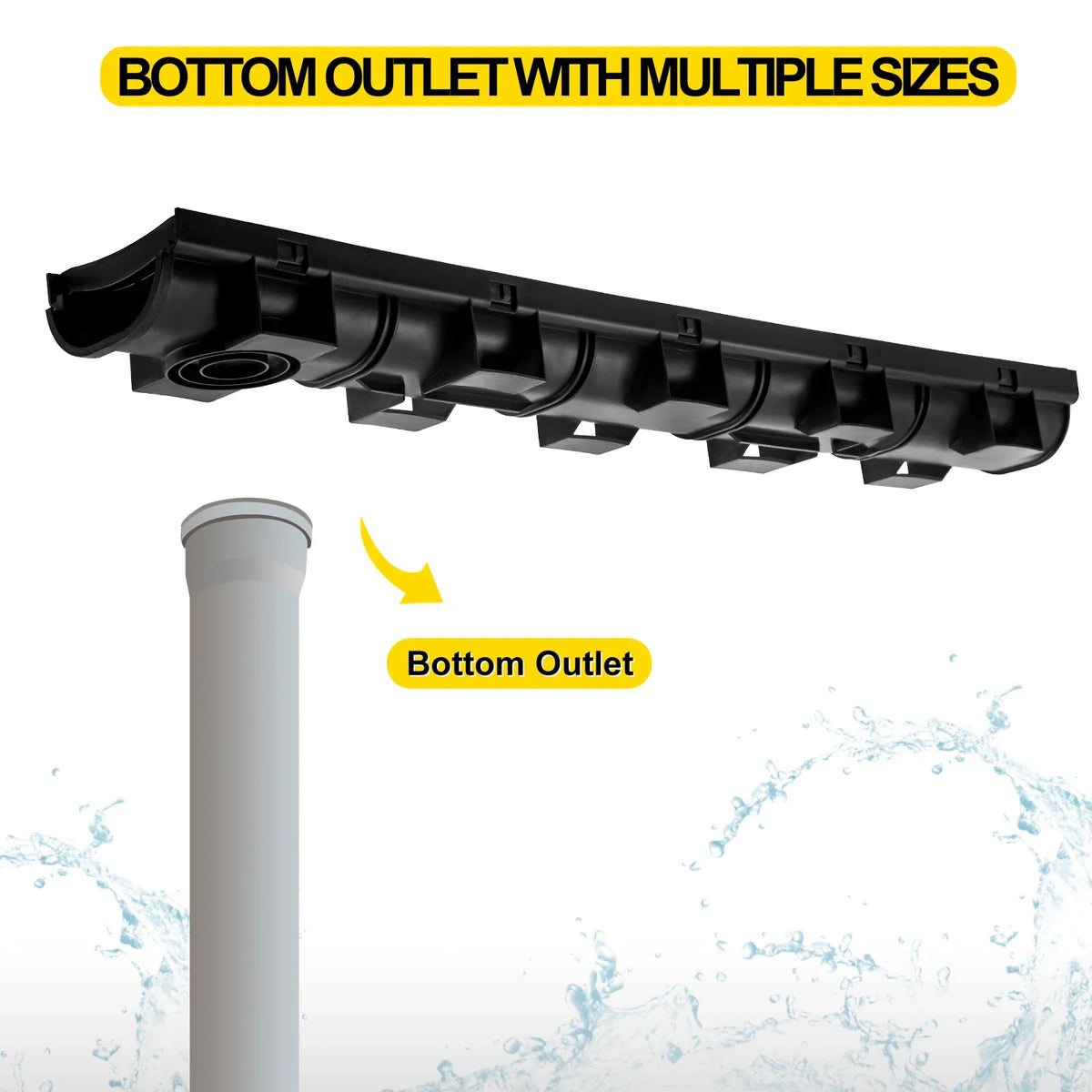 Drainage Trench Driveway Channel Drain With Plastic Grate 3-5 Pack HDPE Floor Drain Trench Drain Grate For Garden Driveway