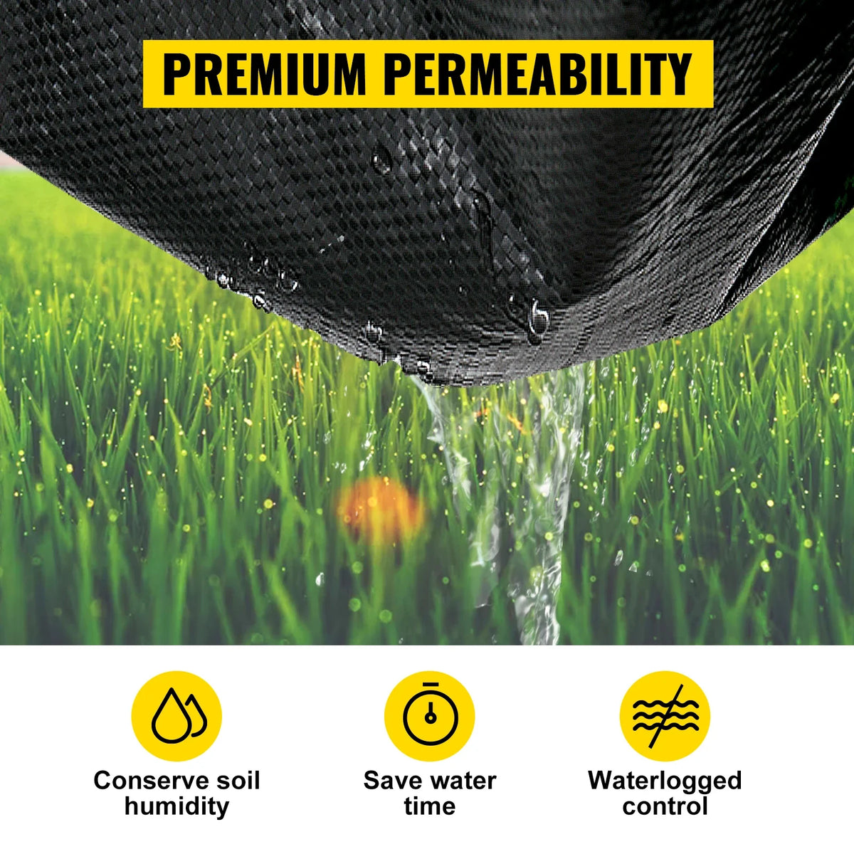 Woven Ground Cover Weed Barrier 5.8/5oz Landscape Fabric 4'x100'/5'x250'/3'x300'/4'x300' Garden Mat Weed Control Fabric