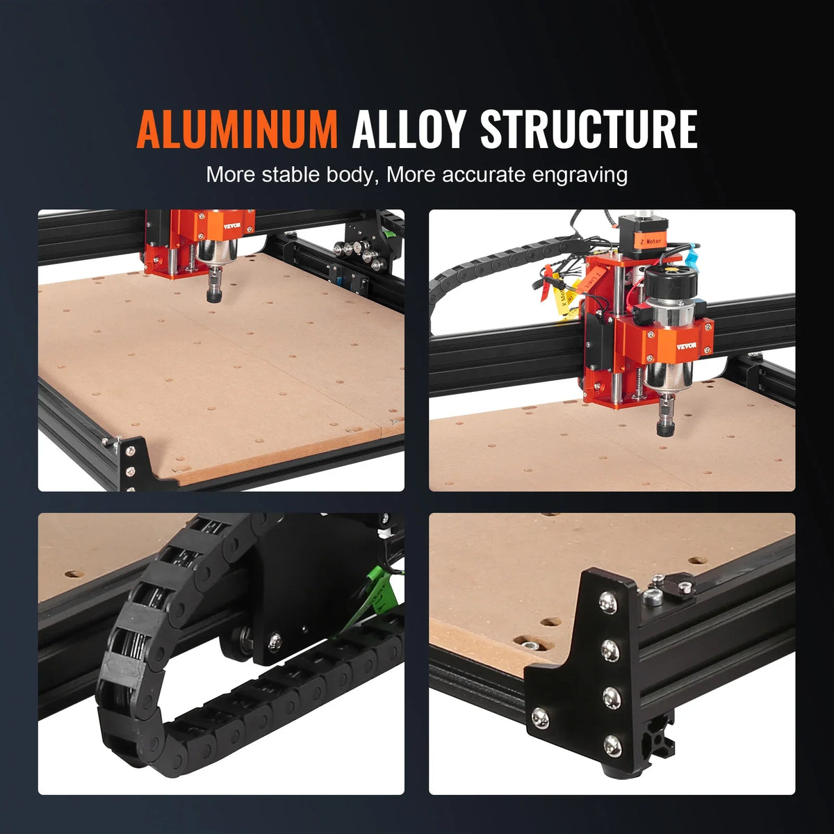 CNC Router Machine, 300W, 3 Axis GRBL Control Wood Engraving Carving Milling Machine Kit, 400 x 400 x 60 mm Working Area